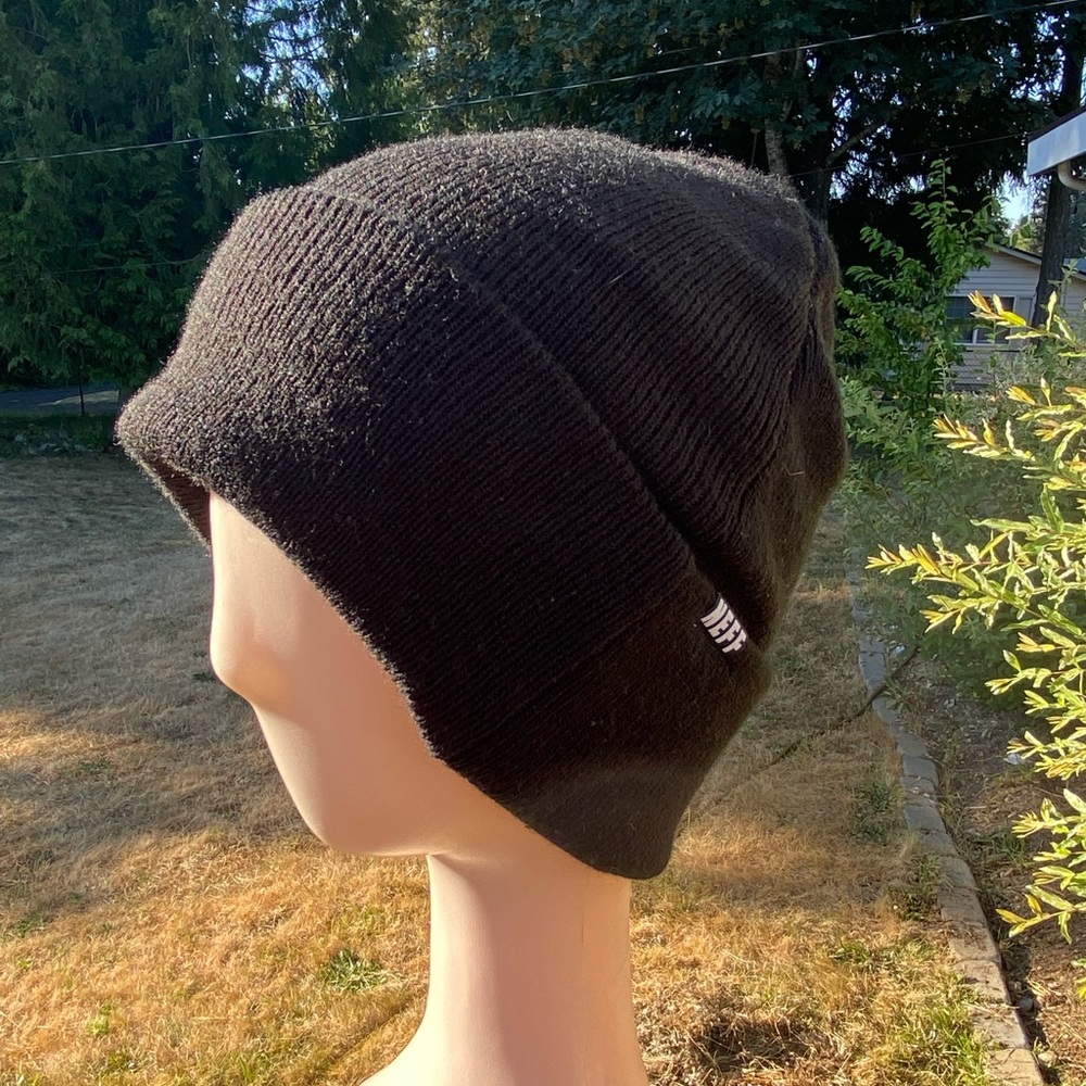 Black mushroom beanie